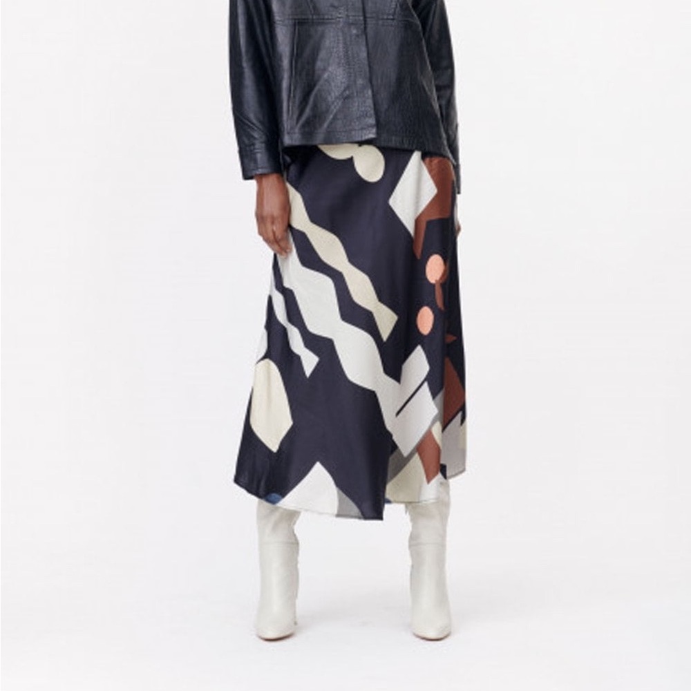 Munthe Eastvale Geo Print Midi Skirt